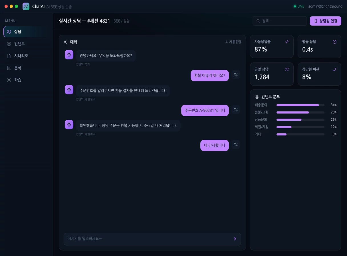 챗봇 상담 AI 콘솔